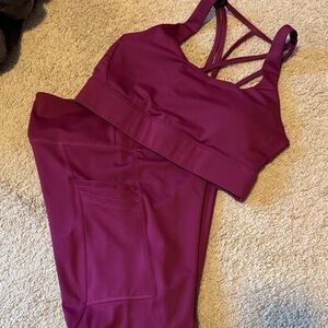 Zyia Cranberry Activewear Set